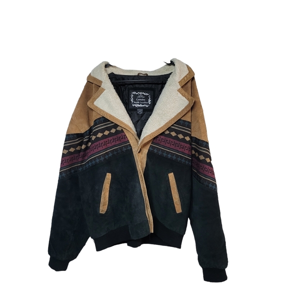Vintage Casual Outfitters Western Aztec Pattern Mens Coat Size 2XL Bomber Jacket - Picture 6 of 10
